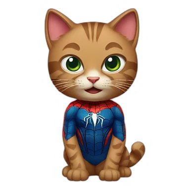 Cat in a Spider-Man costume sticker