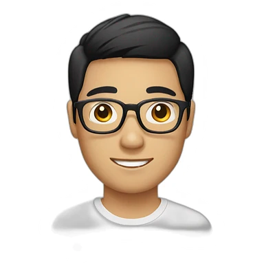 southeast asian male with glasses and black hair sticker