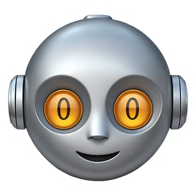 friendly robot, simple and cute, modern emoji style sticker