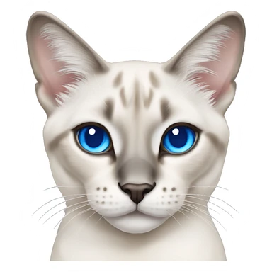 White lynx point Siamese cat with grey ears and blue eyes  sticker