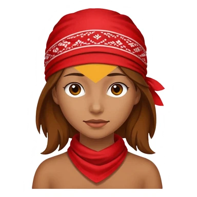 brown haired woman with wearing red bandana sticker