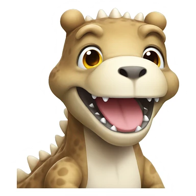 A dino cute as a Teddy bear with white hearts all around sticker