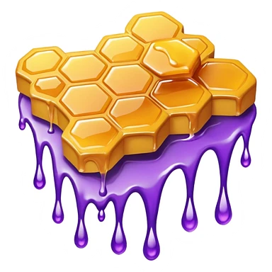 honey comb with purple sticker