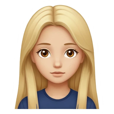 Chica de lentes ojos cafés, cabello largo rubio-castaño aesthetic  sticker