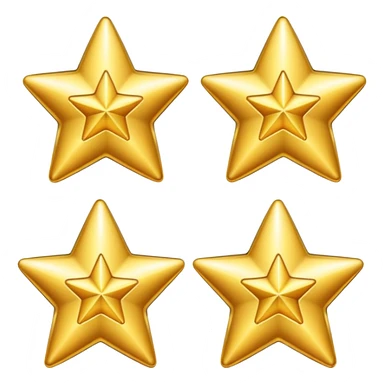 four gold stars sticker