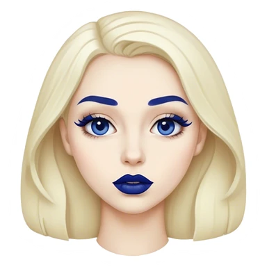 Navy blue kiss sticker