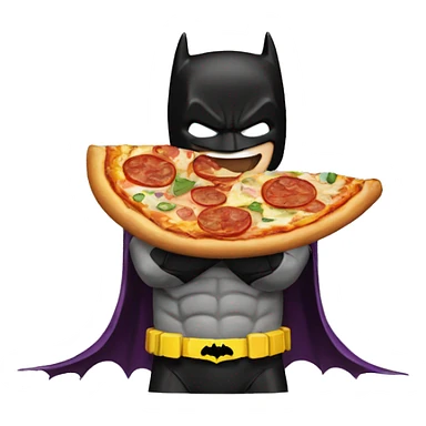 Batman eats pizza sticker