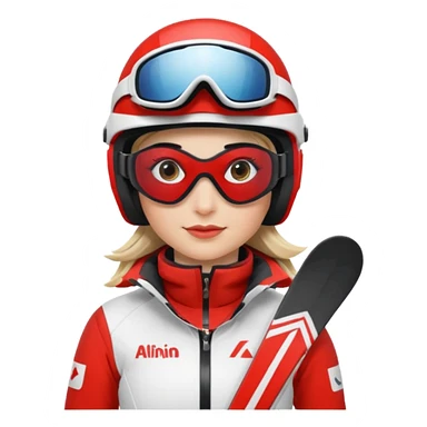 Female Alpine skiing sticker