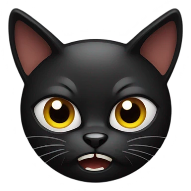 angry black cat sticker