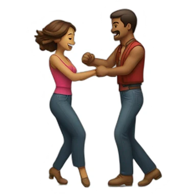 Hombre y mujer bailando sticker