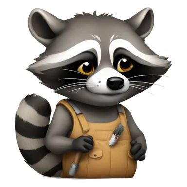 Raccoon smoking sticker
