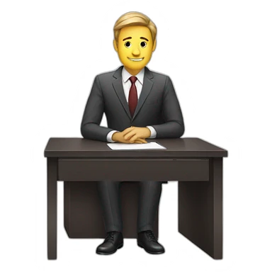 man suit at desk sticker