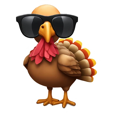 A thanksgiving turkey wearing sunglasses sticker