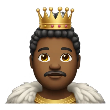 Calm black chubby king with crown and no facial hair sticker