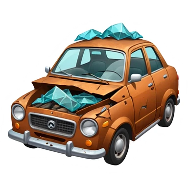 a wrecked car sticker