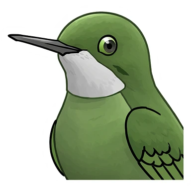 humming bird with plant sticker