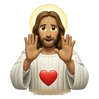 Jesus making heart with hands sticker