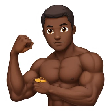 Dark skin bicep muscle sticker
