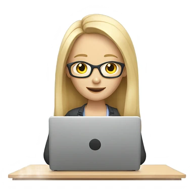English teacher (woman blond long hair without glasses teaching online on her laptop) sticker