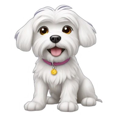 maltese dog saying hi sticker