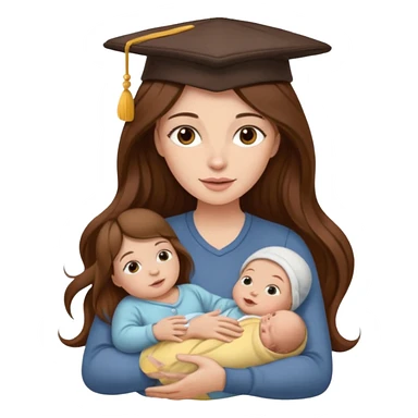 "Woman with long brown hair and fair skin holding a baby who is wearing a hat and has fair skin — only the baby is wearing the hat." sticker