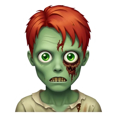 Zombie with red hair  sticker