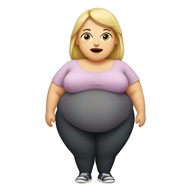 Overweight pregnant woman sticker