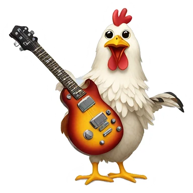 Chicken with electric guitar  sticker