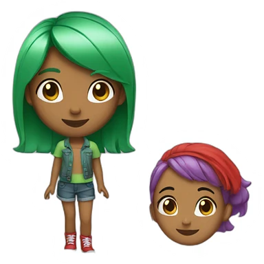bonnie and slide red clothes green hair sticker