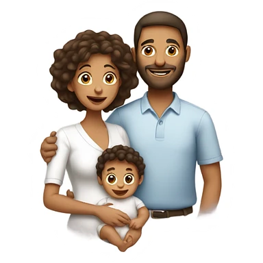 a family of a mother, a father and a Jewish baby sticker