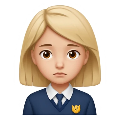 girl in uniform looking bored sticker