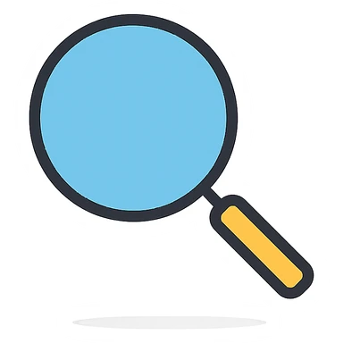 vector icon of a search icon, clean minimal flat design, colorful modern UI style, isolated on white background, 2D flat vector, trending design, soft shadows, commercial use ready, no text sticker