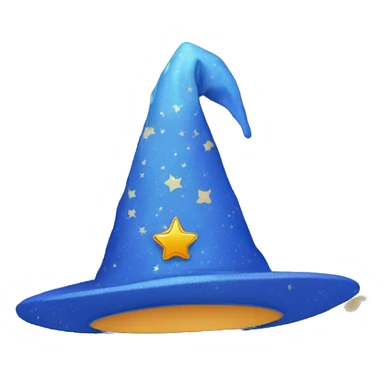 blue wizard hat with star and moon pattern sticker