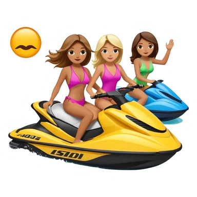 3 girls on a jet ski sticker