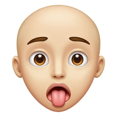 Eyes wide open with tongue sticking out  sticker