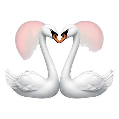 2 swans making a heart sticker