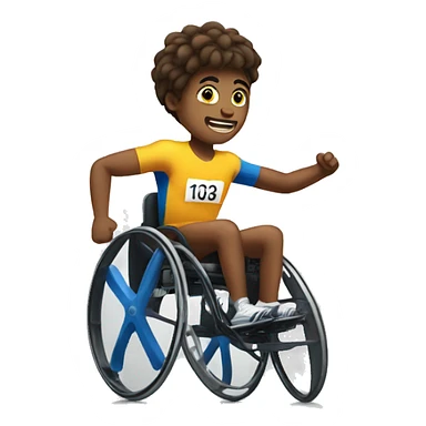 An athlete in a wheelchair in a race. sticker