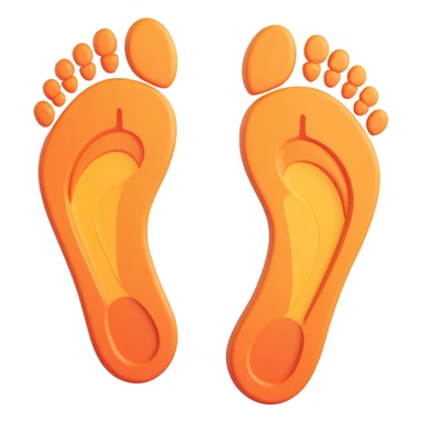 overlapping left and right human footprints, clear and simple sticker