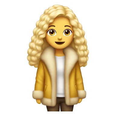 full body white girl with yellow hair and luxurious full furrcoat sticker