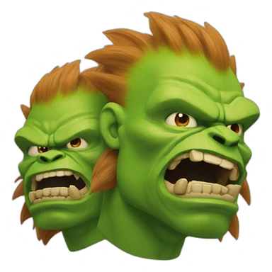 Blanka with two heads sticker