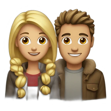 Couple brun et blonde a Noël sticker