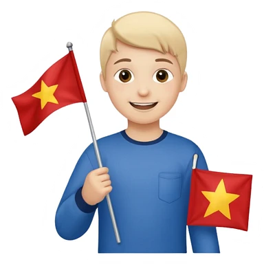 Flag holder kid sticker