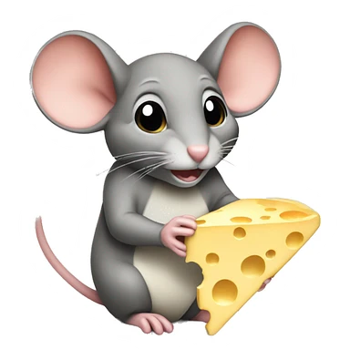 Mouse eating cheese sticker