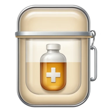 medicine capsule in case in nutral colors sticker