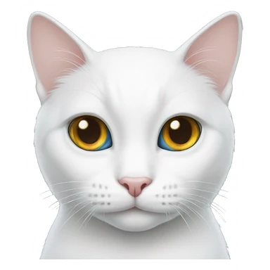White cat with two different eyes colors sticker