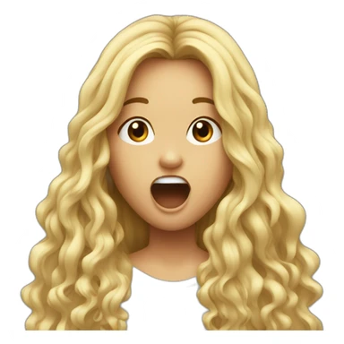 a long hair girl with open mouth sticker