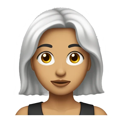 Chica blanca con pelo negro y largo con anteojos sticker