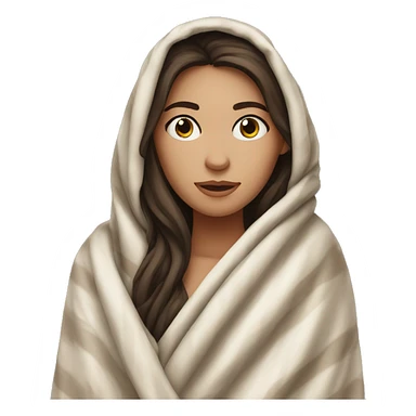 Pretty brunette wrapped in a blanket sticker