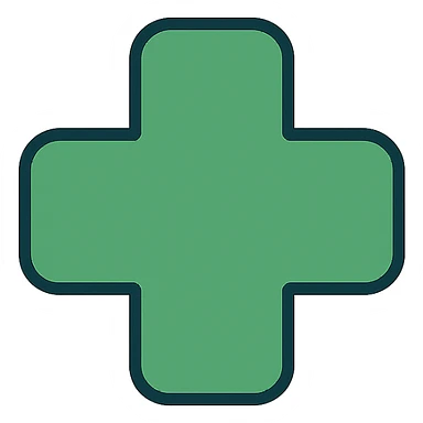 green cross with soft edges, conveying a sense of care and recovery sticker
