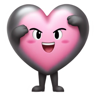 Kirby hugging a heart sticker